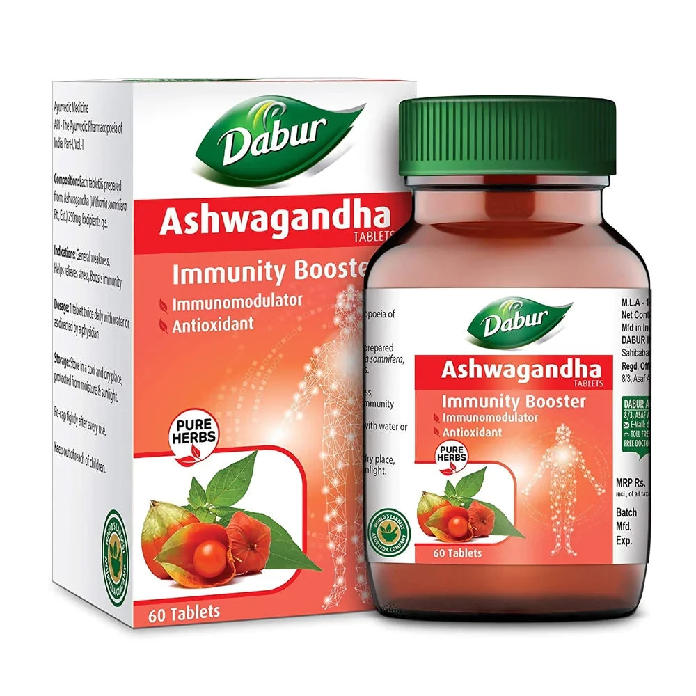 Dabur Ashwagandha Tablets Immunity Booster, 60 Tablets-1.webp